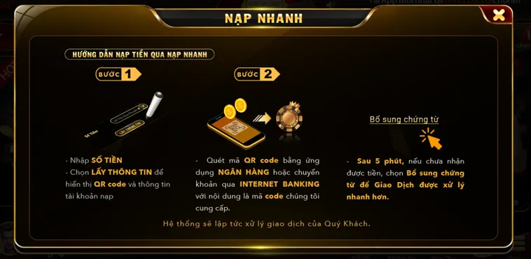 Hình thức nạp nhanh qua ví điện tử nhanh chóng được phổ biến tại cổng game Hitclub.